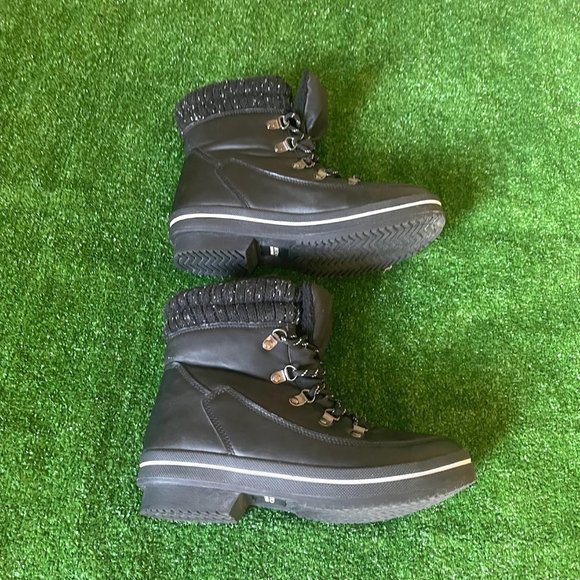 Aldo Women's Ethialia Leather Waterproof Cold Weather Black Snow Boots Size 8 - Picture 6 of 12